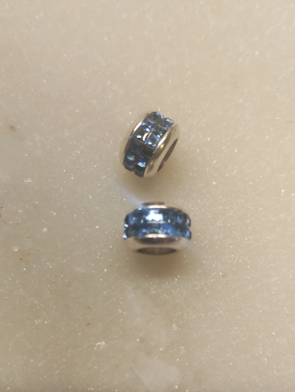 NEW! Brighton Set Of Two Spectrum Beads Blue Double Row Of Swarovski Crystals